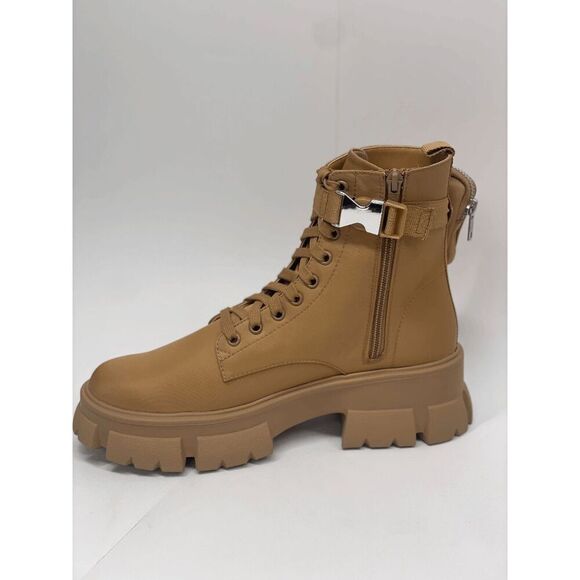 Steve Madden Women's Tanker-P Lace-Up Booties - Tan 9.5M - Picture 2 of 8